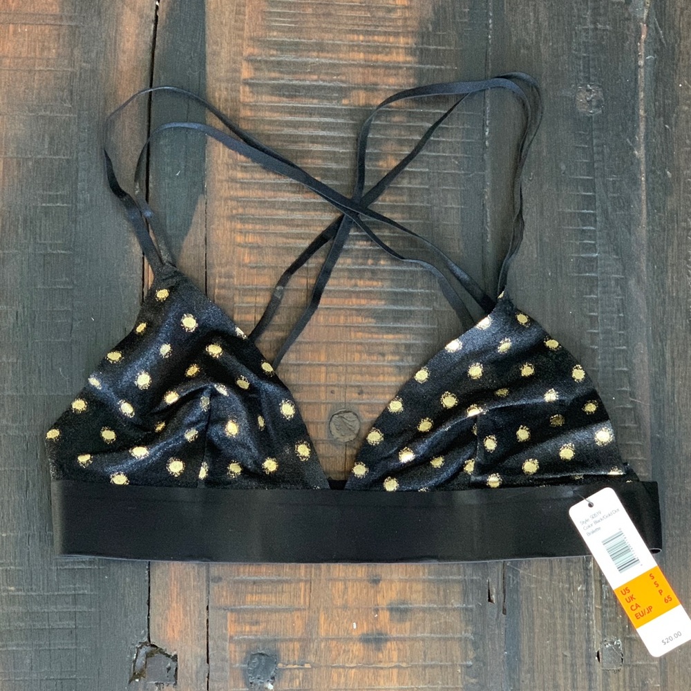 Sam Edelman Black/Gold Dot Bralette - Picture 5 of 7